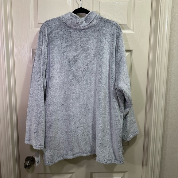 Croft & Barrow Full Zip Up Minky Jacket Women’s Plus Size Fuzzy Soft Gray 3X NWT - Picture 4 of 4